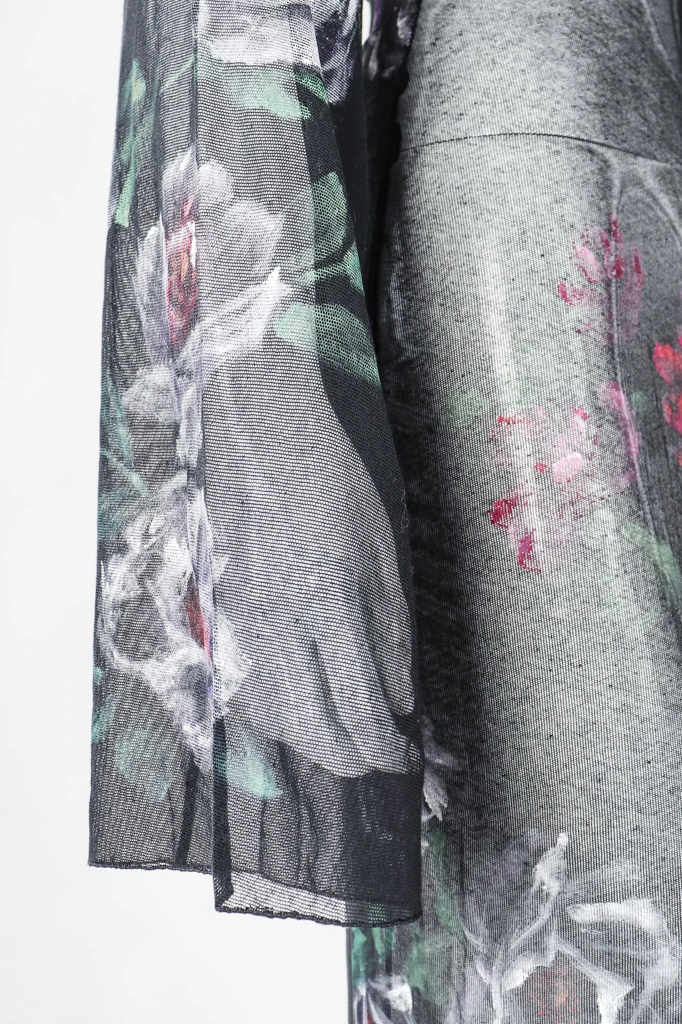 Sheer Floral Painted Mesh Dress