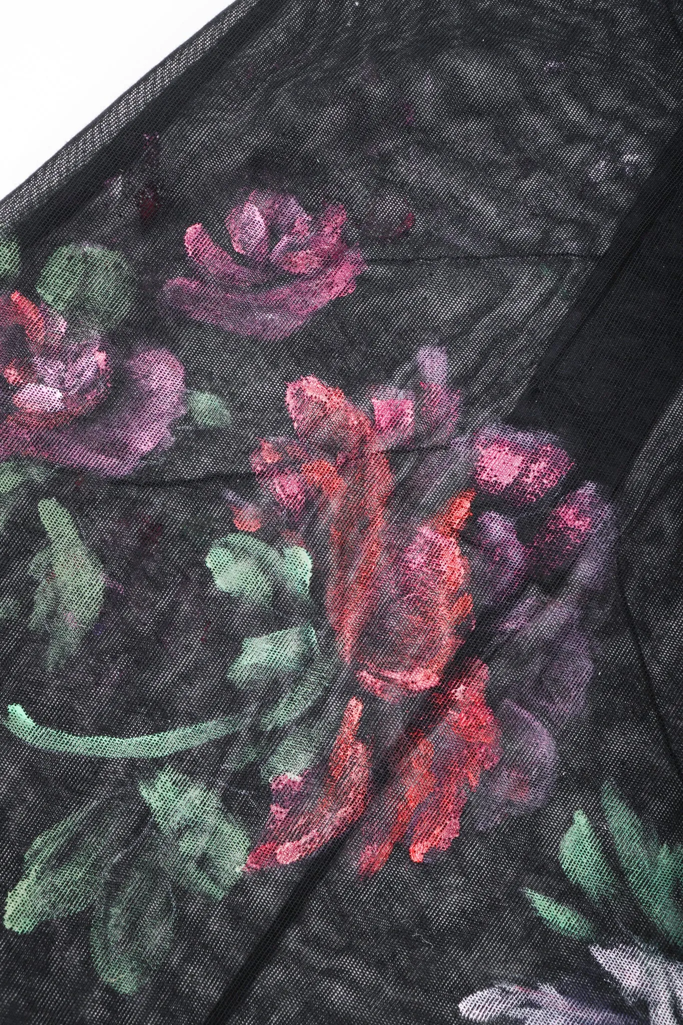 Sheer Floral Painted Mesh Dress