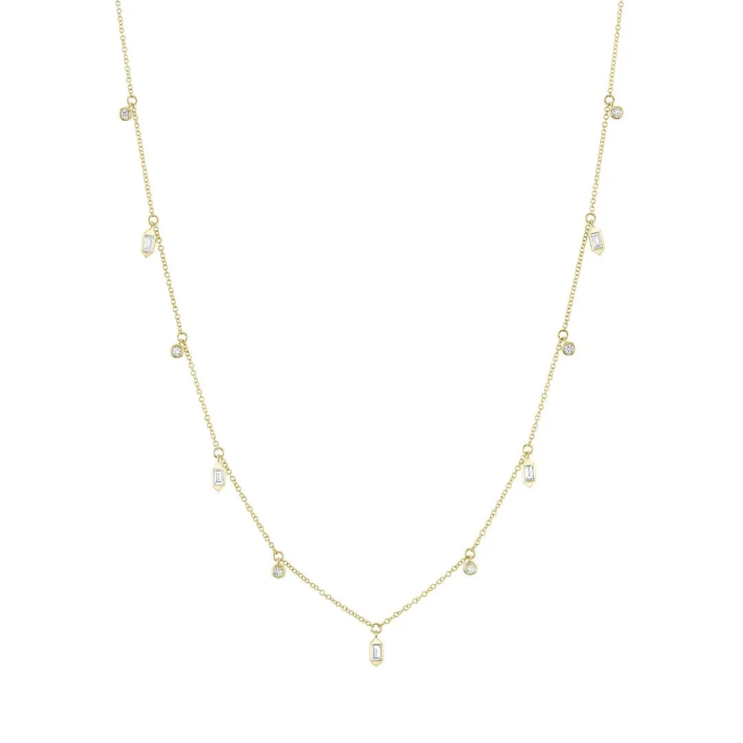 Shy Creation Baguette Bezel Necklace