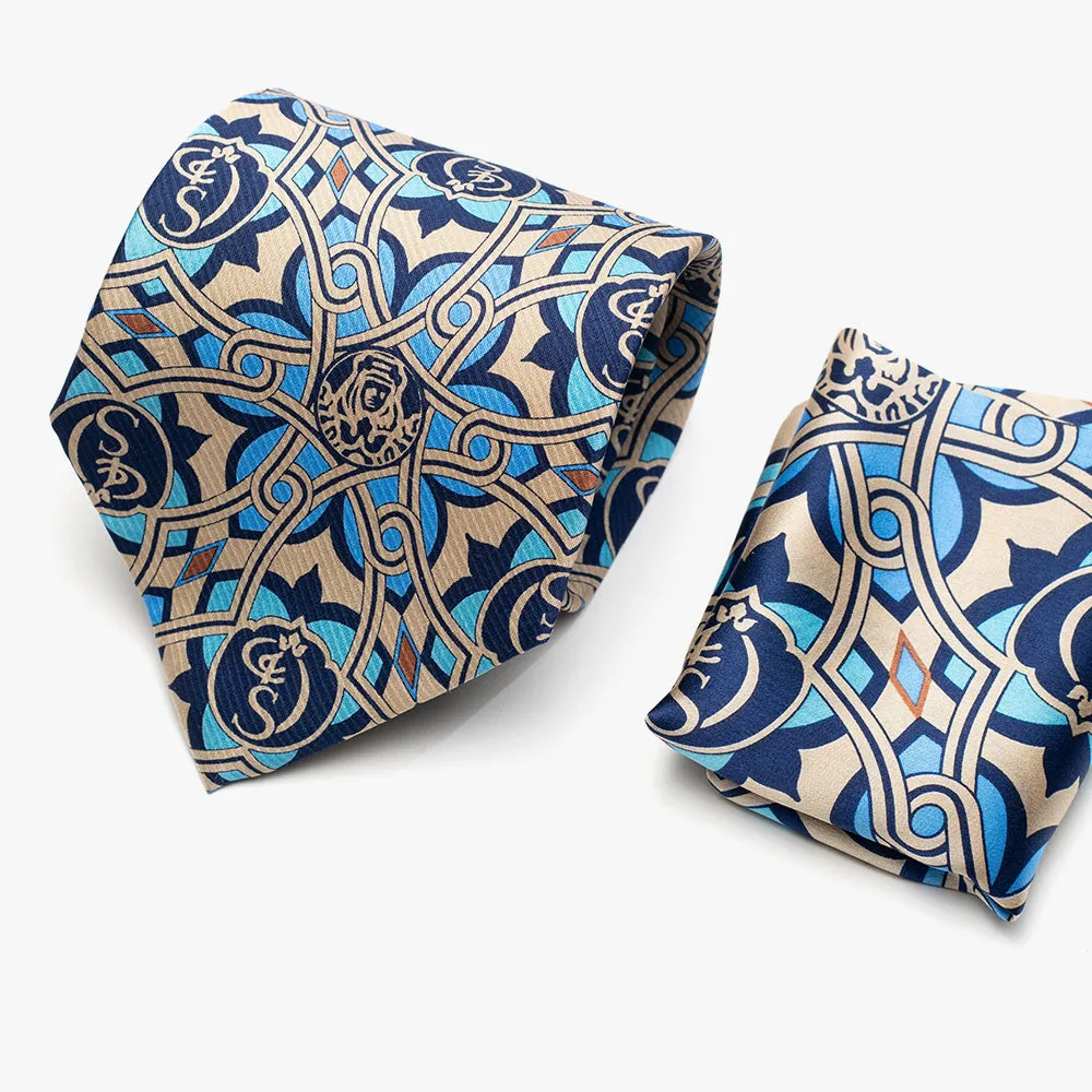 Silk Tie Set in Tan