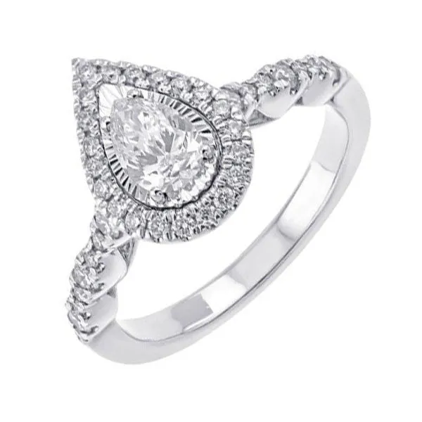 Silver (SLV 995) Cubic Zirconia Sparkle Engagement Ring  - 5/8 ctw