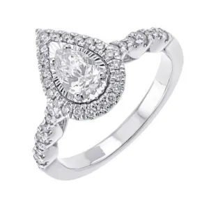 Silver (SLV 995) Cubic Zirconia Sparkle Engagement Ring  - 5/8 ctw