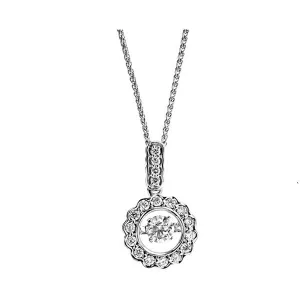 Silver (SLV 995) Cubic Zirconia Stunning Neckwear Pendant  - 1/4 ctw