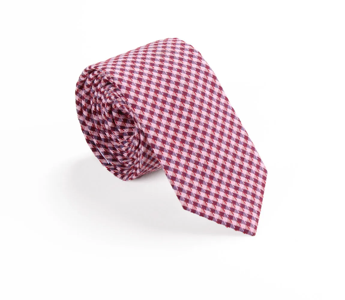 Skinny Red Gingham Tie