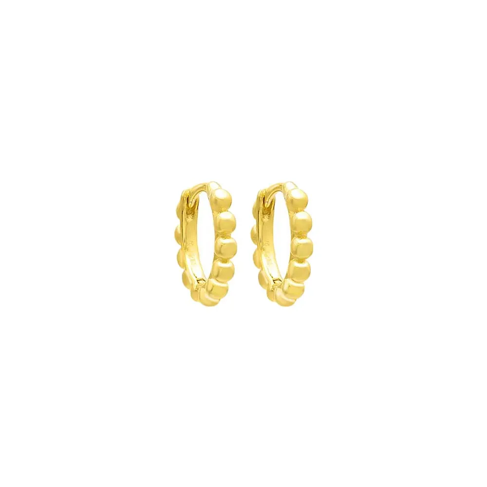 Solid Beaded Huggie Earring