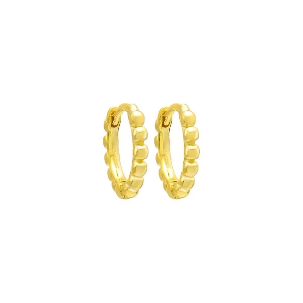 Solid Beaded Huggie Earring