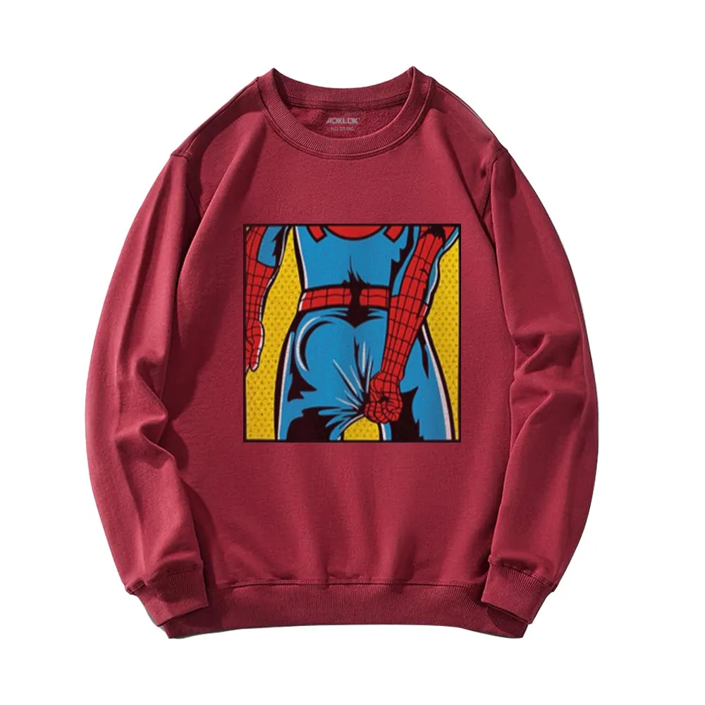 Spiderman Funny Back View Sweatshirt