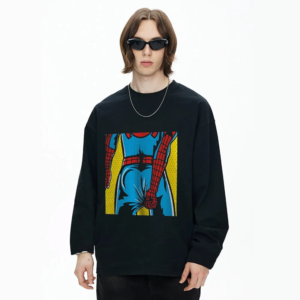 Spiderman Funny Back View Sweatshirt