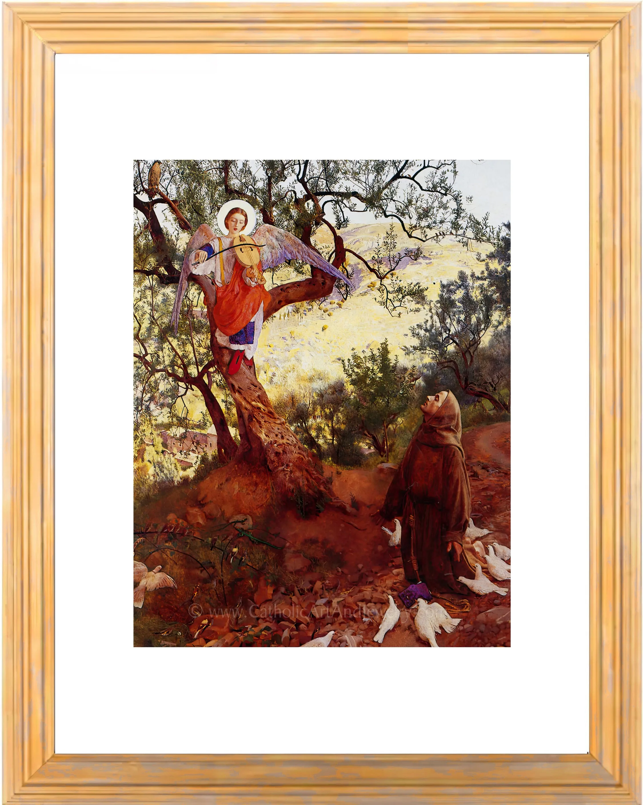 St. Francis and the Heavenly Melody – Frank Cadogan Cowper – Beautiful Catholic Art Print