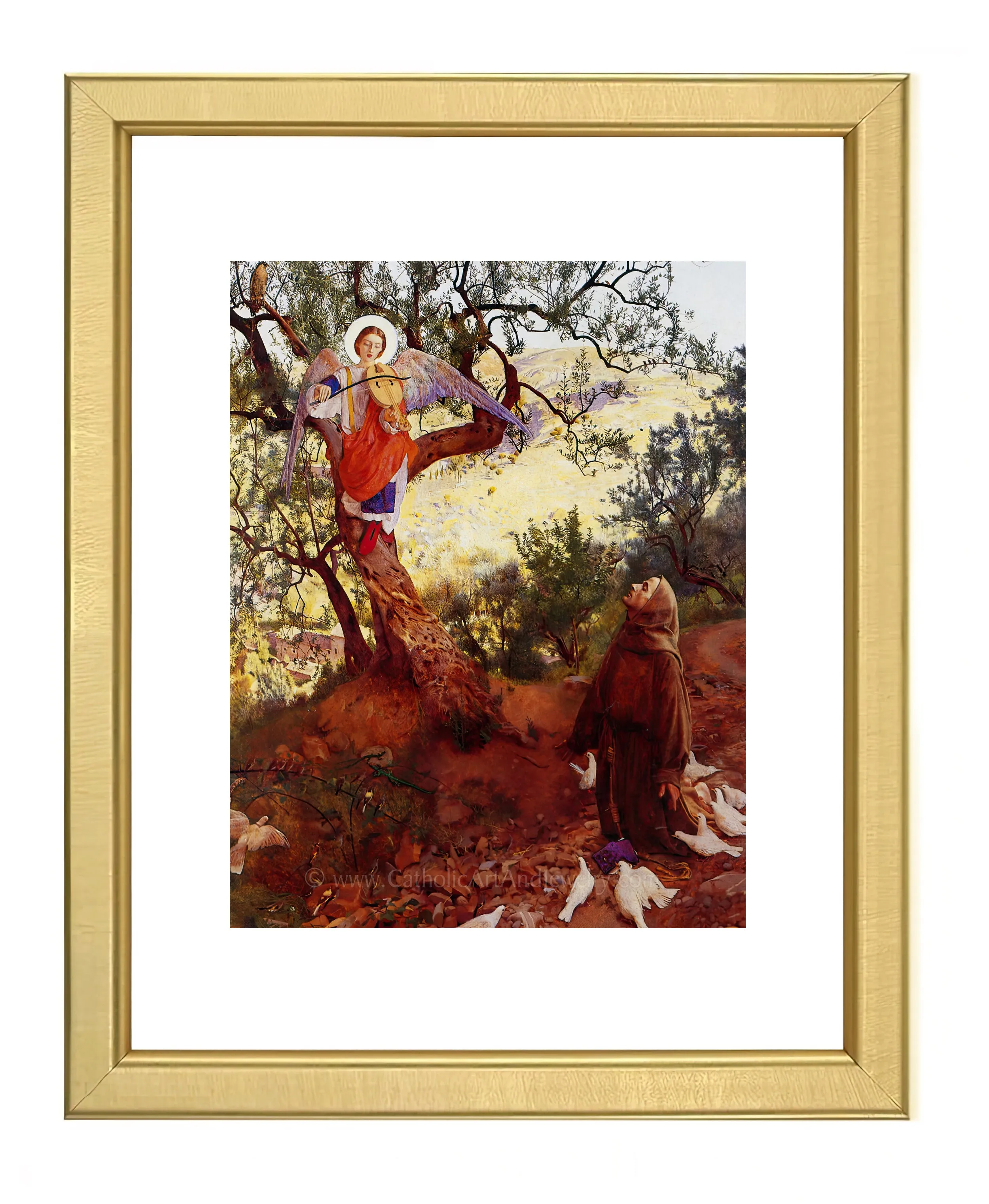 St. Francis and the Heavenly Melody – Frank Cadogan Cowper – Beautiful Catholic Art Print