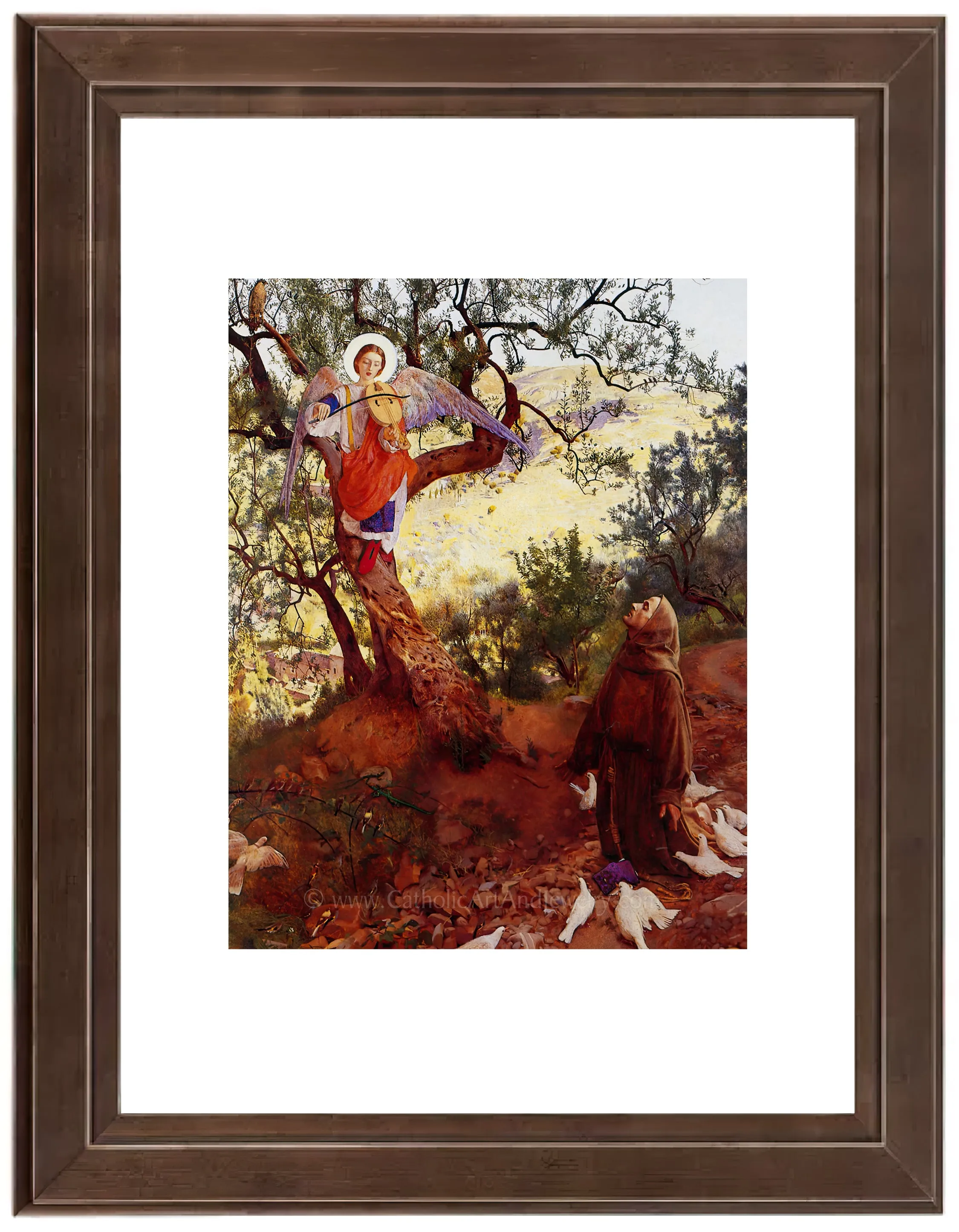 St. Francis and the Heavenly Melody – Frank Cadogan Cowper – Beautiful Catholic Art Print