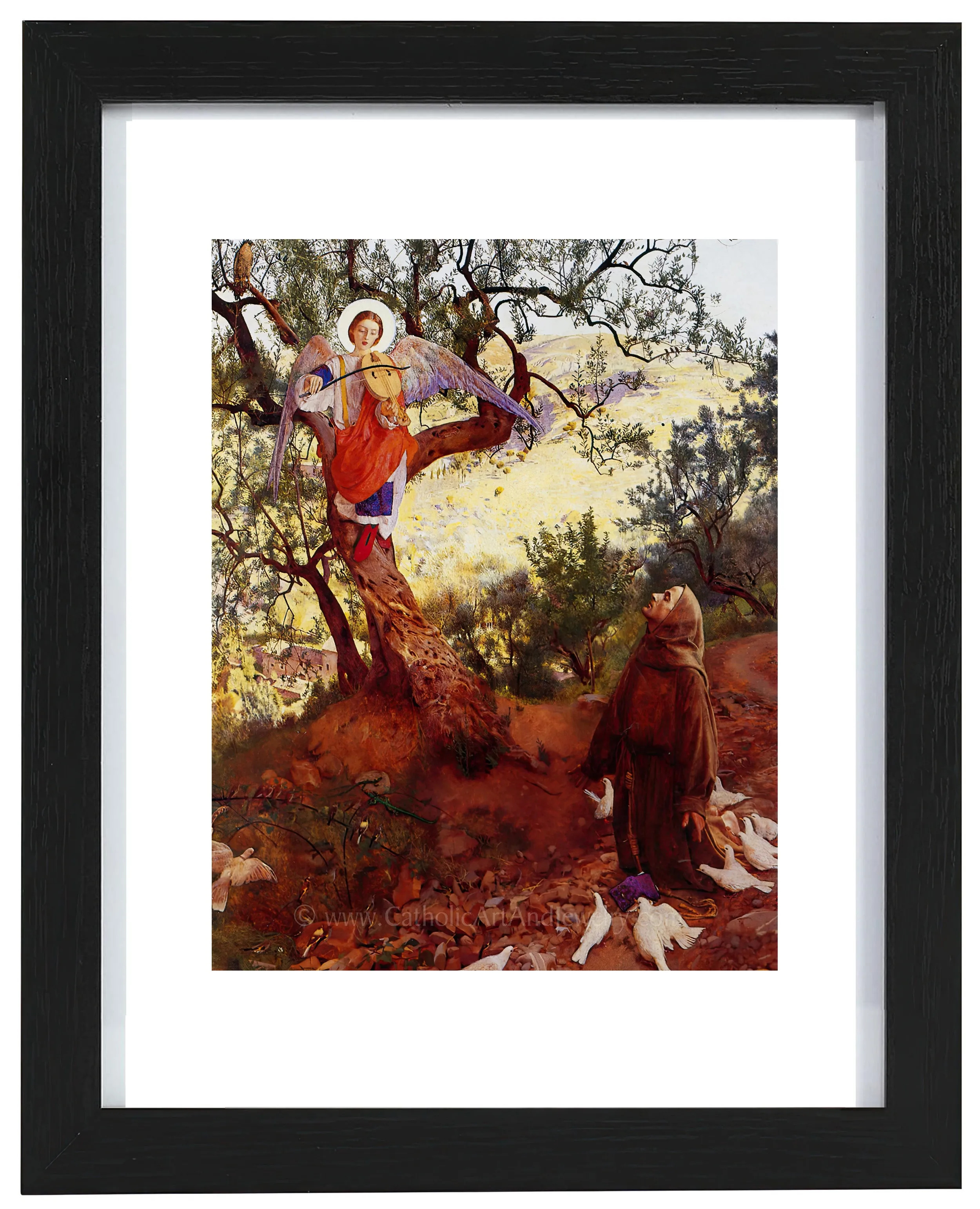 St. Francis and the Heavenly Melody – Frank Cadogan Cowper – Beautiful Catholic Art Print
