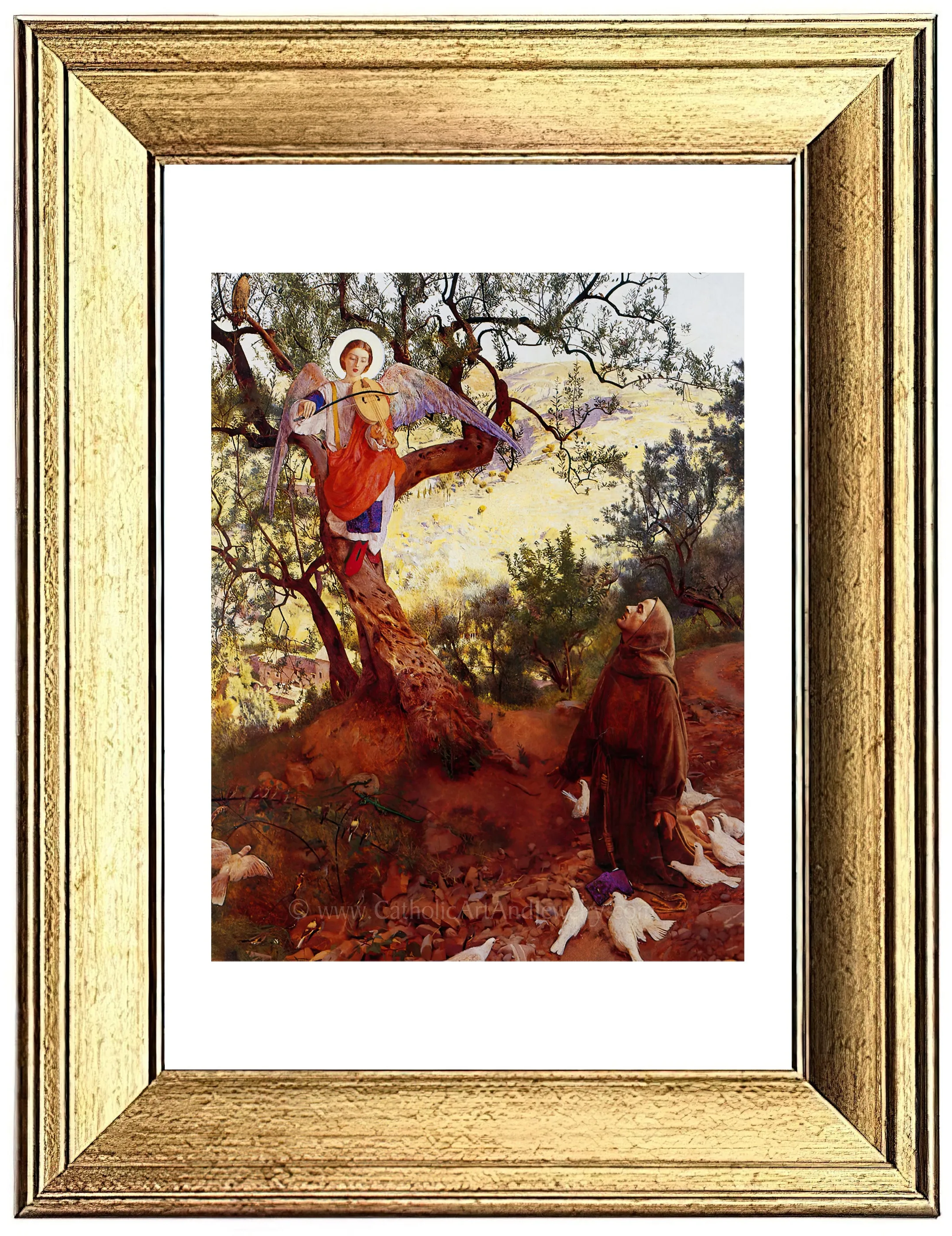 St. Francis and the Heavenly Melody – Frank Cadogan Cowper – Beautiful Catholic Art Print