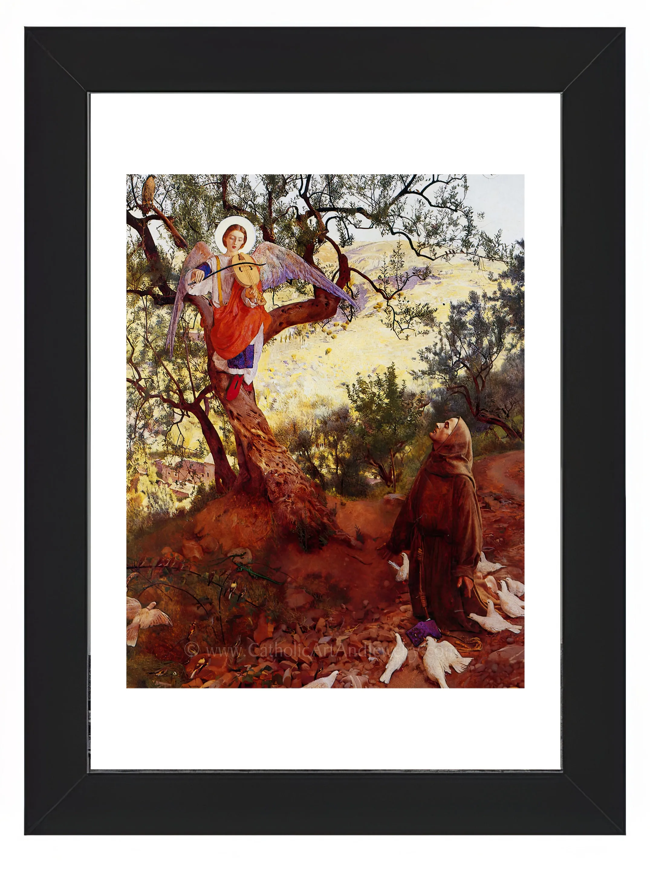 St. Francis and the Heavenly Melody – Frank Cadogan Cowper – Beautiful Catholic Art Print