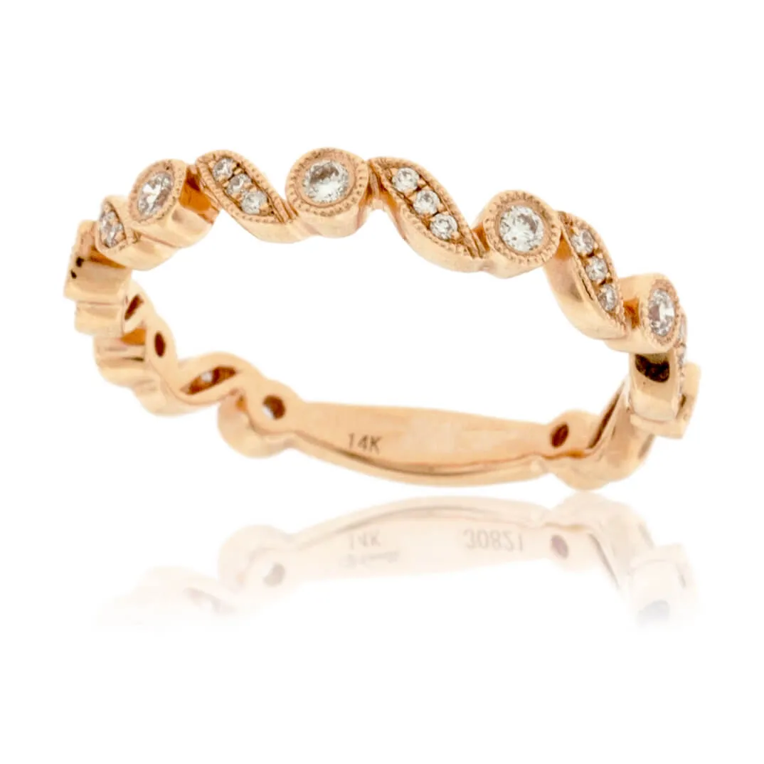Stackable Milgrain Style Diamond Band