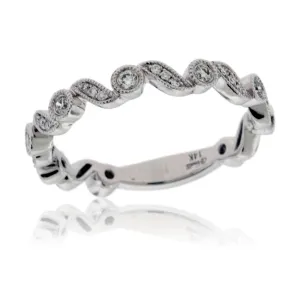 Stackable Milgrain Style Diamond Band