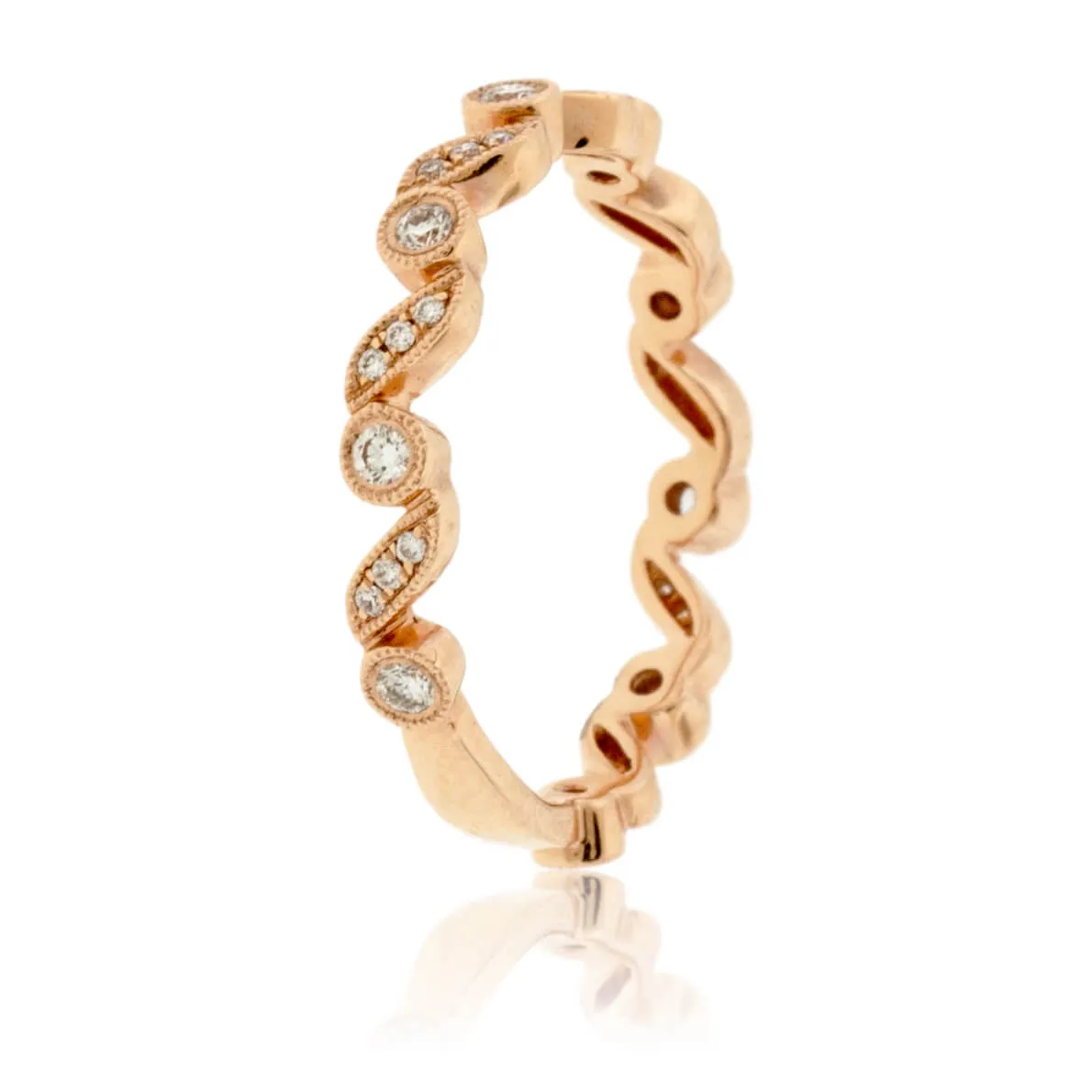 Stackable Milgrain Style Diamond Band