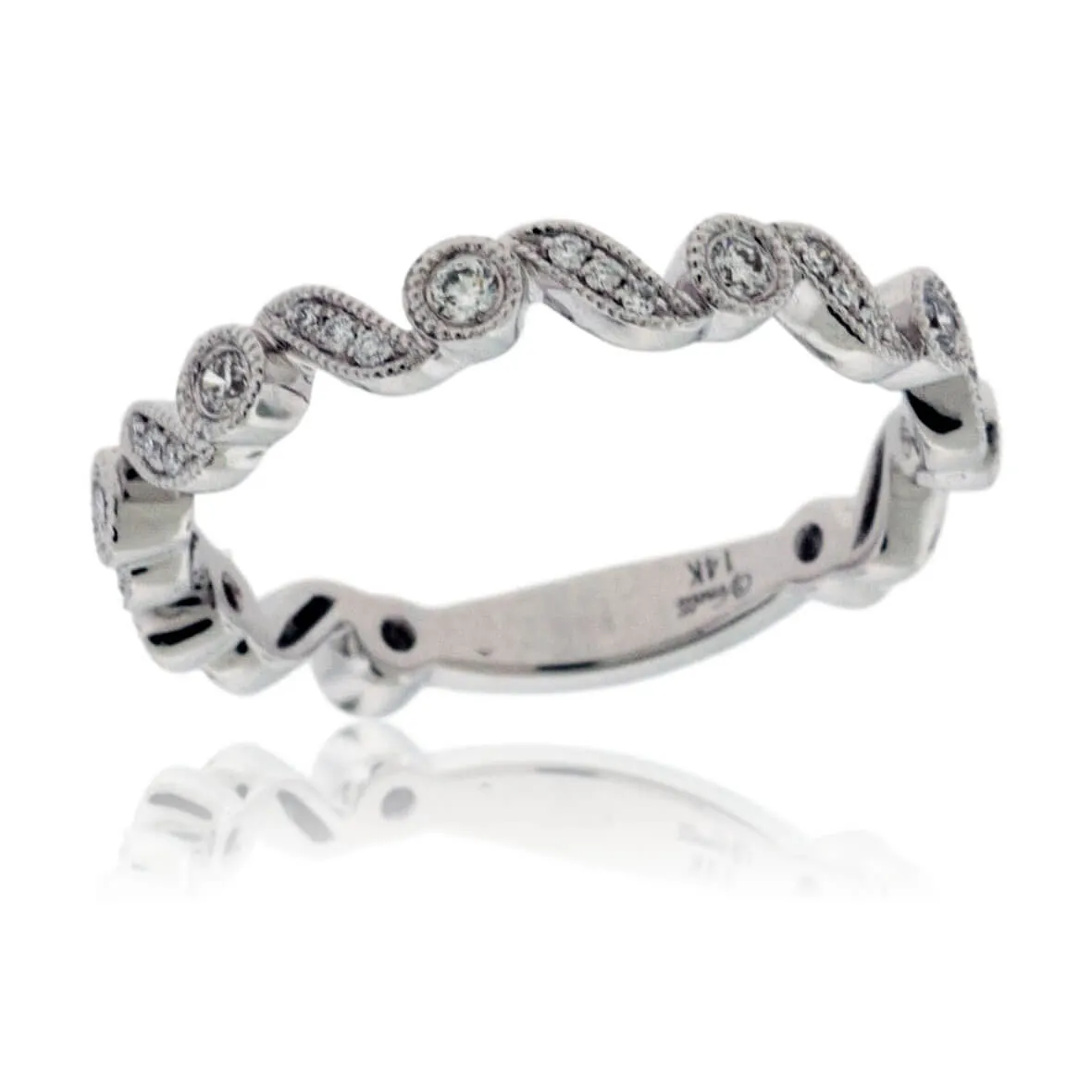 Stackable Milgrain Style Diamond Band