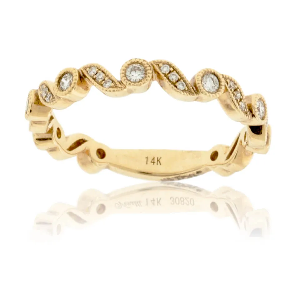 Stackable Milgrain Style Diamond Band