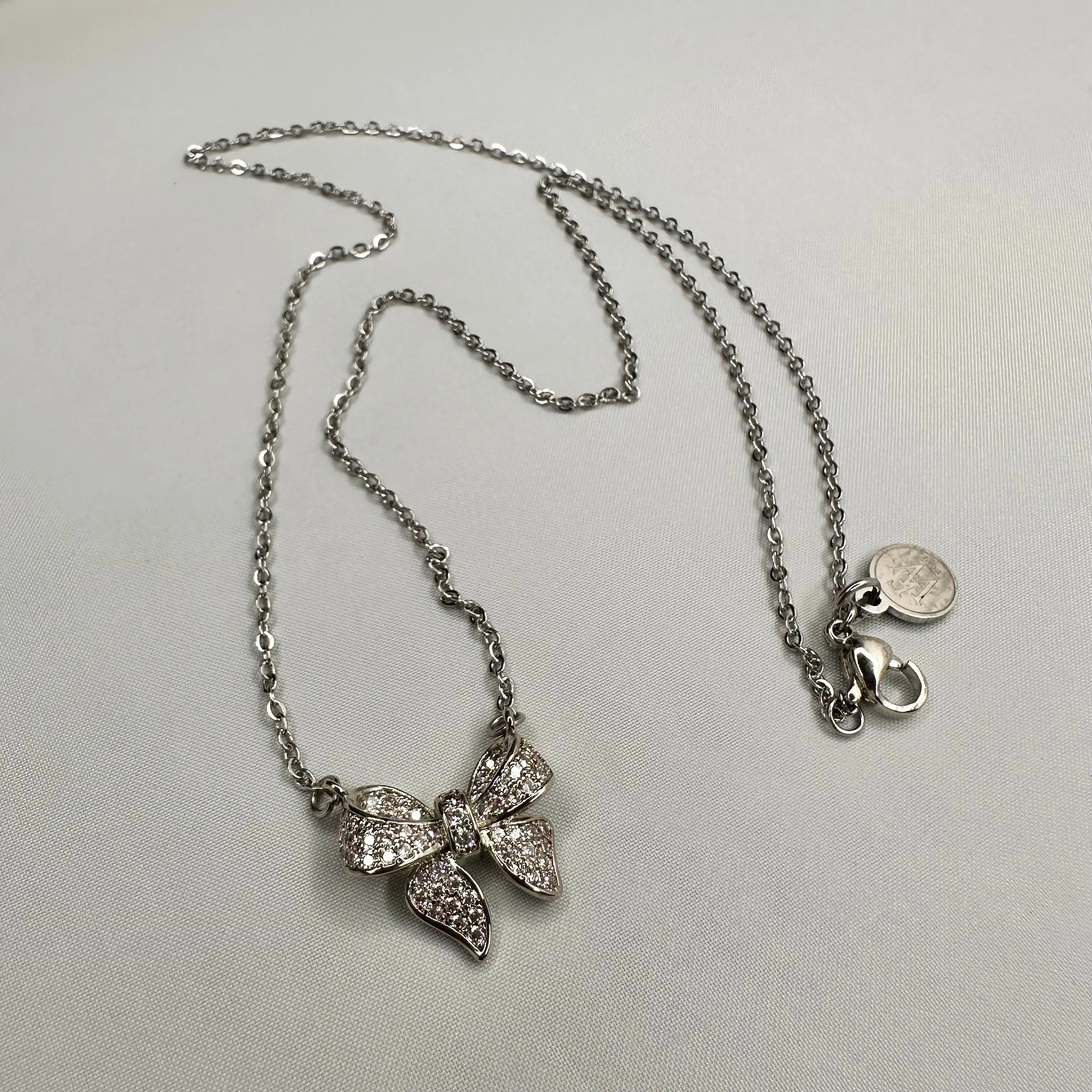 Stainless Steel Dainty Bow Necklace | Erika Williner Designs