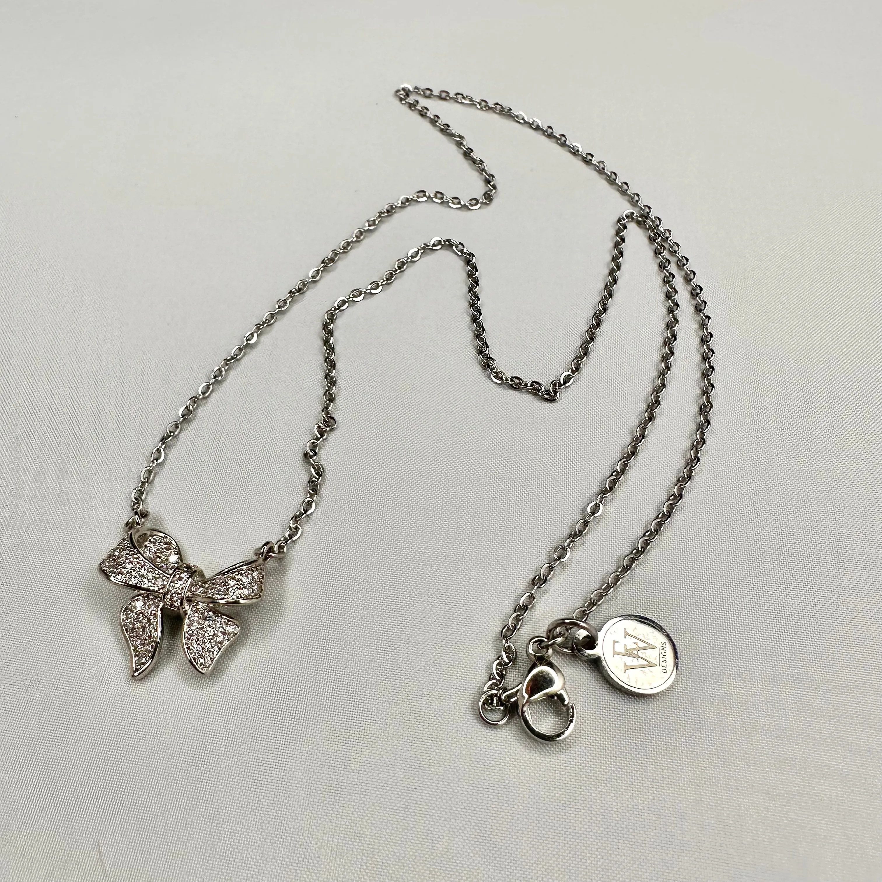 Stainless Steel Dainty Bow Necklace | Erika Williner Designs