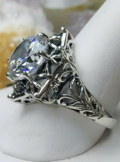 Star Ring, White CZ Ring, Gothic Jewelry Design#D121