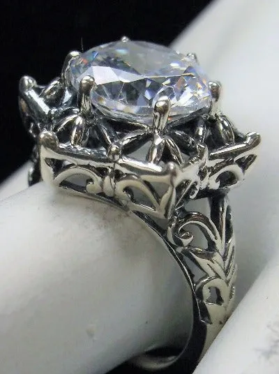 Star Ring, White CZ Ring, Gothic Jewelry Design#D121
