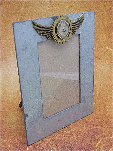 Steampunk Frame - A Moment in Time - Upcycled - Steampunk Picture Frame - by SteampunkJunq - Great Gift or Stocking stuffer