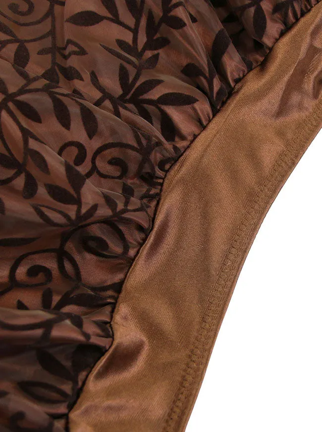 Steampunk Retro Gothic Vintage Satin High Low Skirt with Zipper