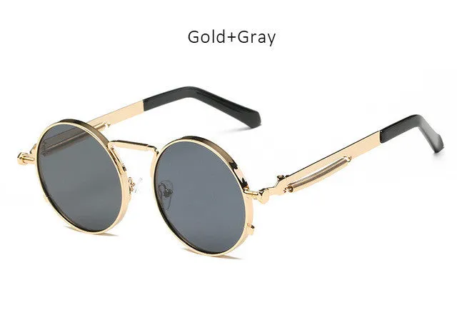 Steampunk Round Mirrored Sunglasses