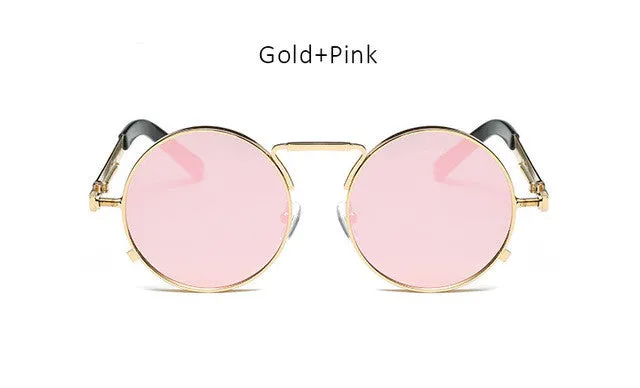 Steampunk Round Mirrored Sunglasses