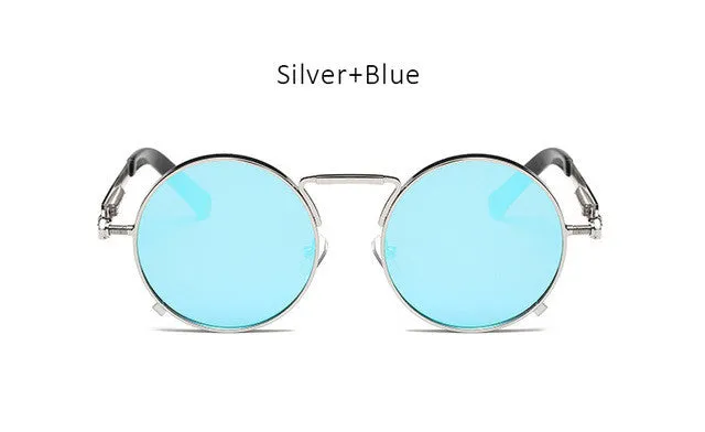 Steampunk Round Mirrored Sunglasses