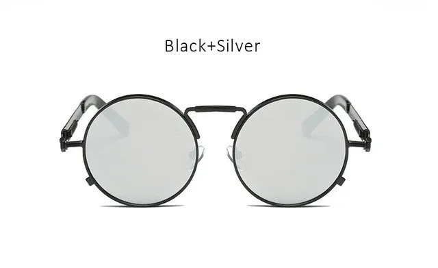Steampunk Round Mirrored Sunglasses