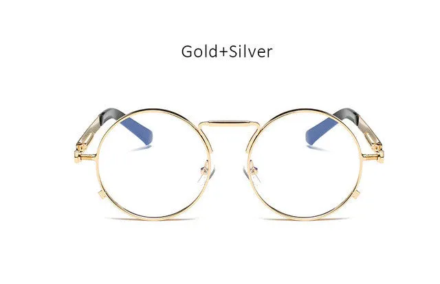 Steampunk Round Mirrored Sunglasses