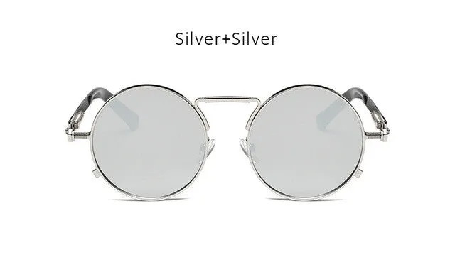Steampunk Round Mirrored Sunglasses