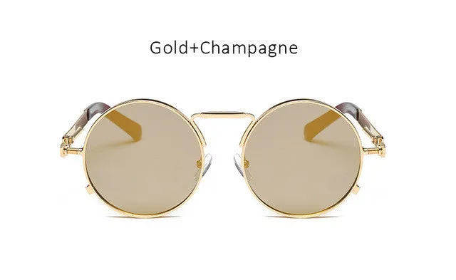 Steampunk Round Mirrored Sunglasses