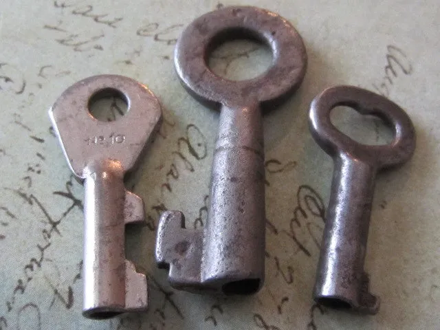 Steampunk supplies - Skeleton Keys - Vintage Antique keys - Barrel keys - d19