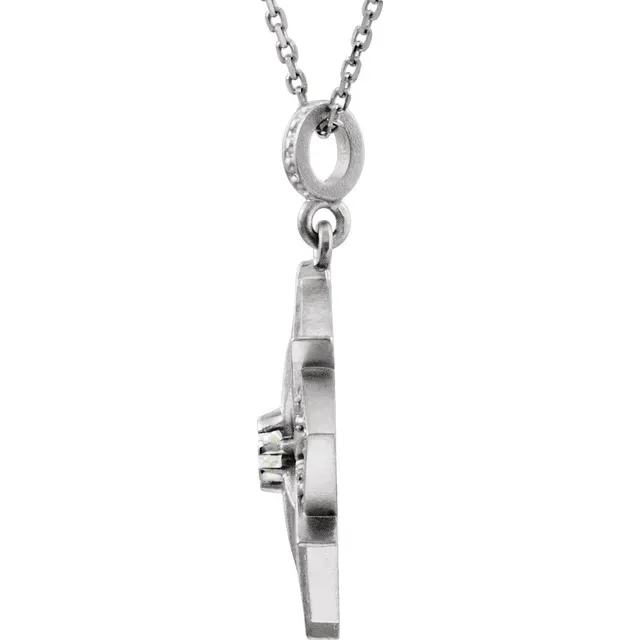 Sterling Silver 1/6 CTW Diamond Vintage-Inspired 18" Necklace