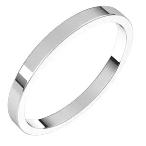 Sterling Silver 2 mm Flat Band Size 15