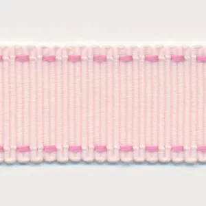 Stitch Grosgrain Ribbon #05 Pale Pink & Cherry