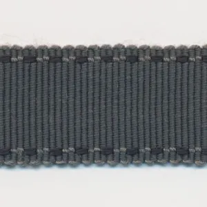 Stitch Grosgrain Ribbon #102 Carbon Gray & Black