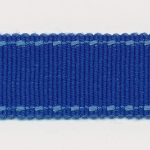 Stitch Grosgrain Ribbon #128 Royal Blue & Turquoise
