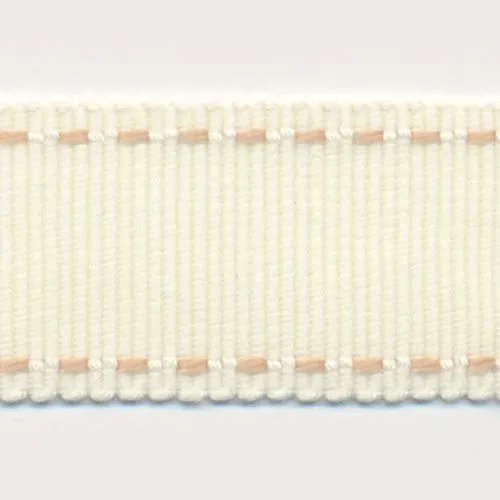 Stitch Grosgrain Ribbon #135 Off White & Beige