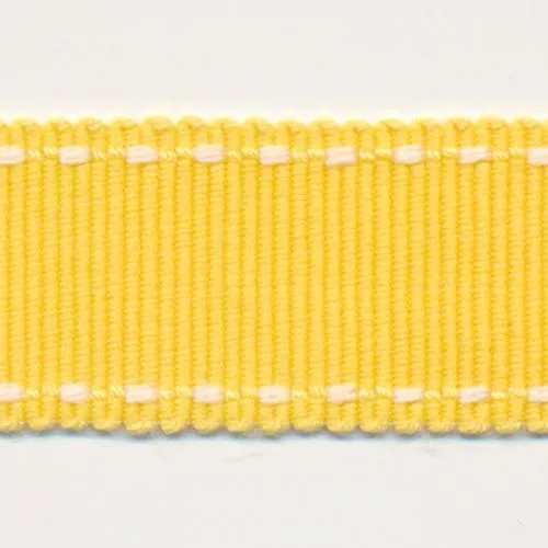 Stitch Grosgrain Ribbon #32 Saffron & White