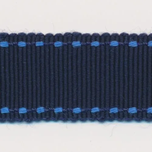 Stitch Grosgrain Ribbon #47 Night Blue & Blue