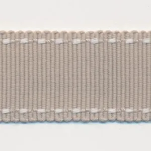 Stitch Grosgrain Ribbon #48 Silver & White