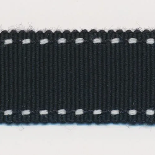 Stitch Grosgrain Ribbon #50 Black & White