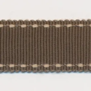 Stitch Grosgrain Ribbon #74 Smoke Brown & Beige