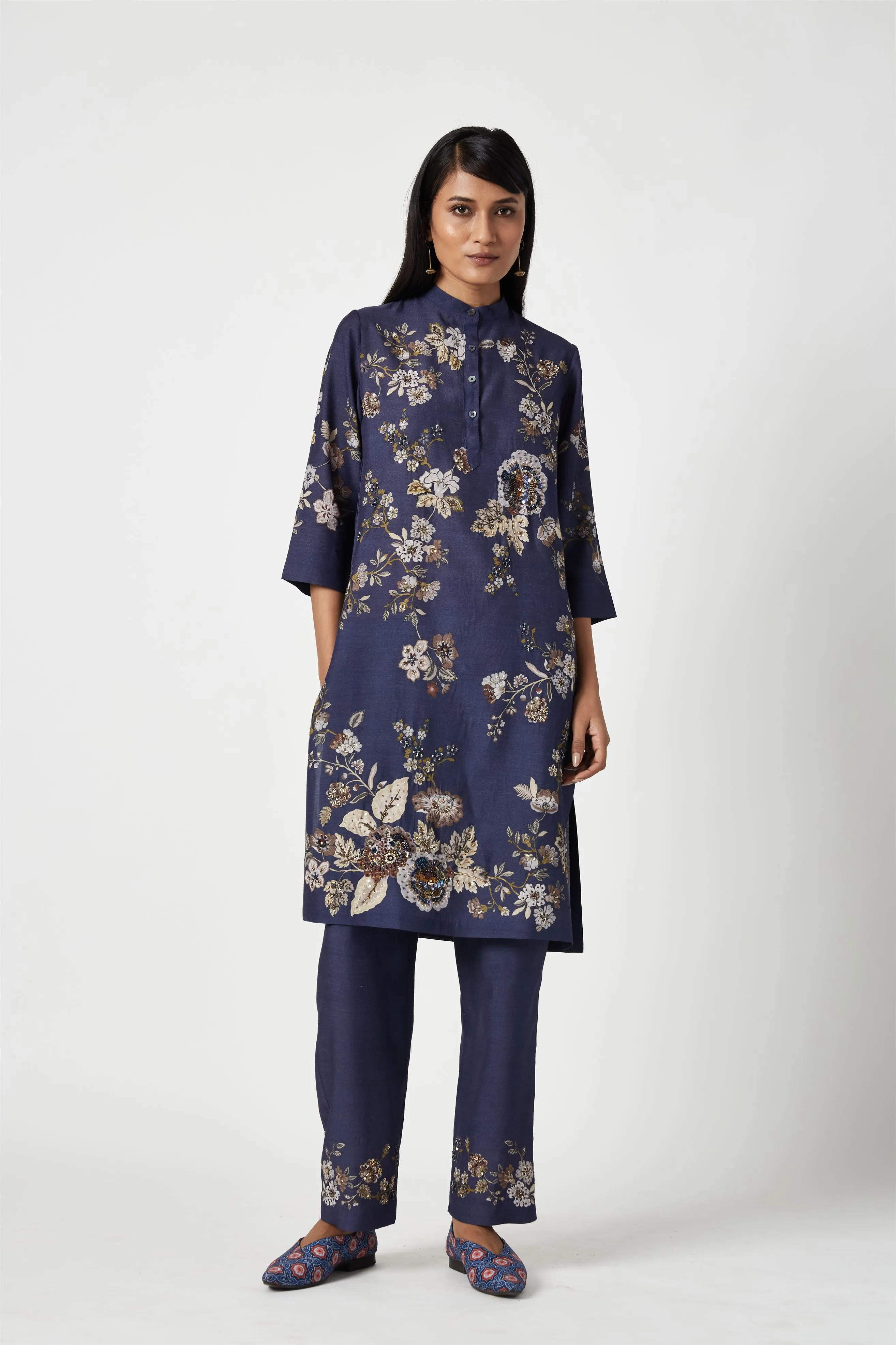 Summer Kurta Set Pure Silk Embroidered-Fashion Edit Java 3-9JV-125-Payal Pratap