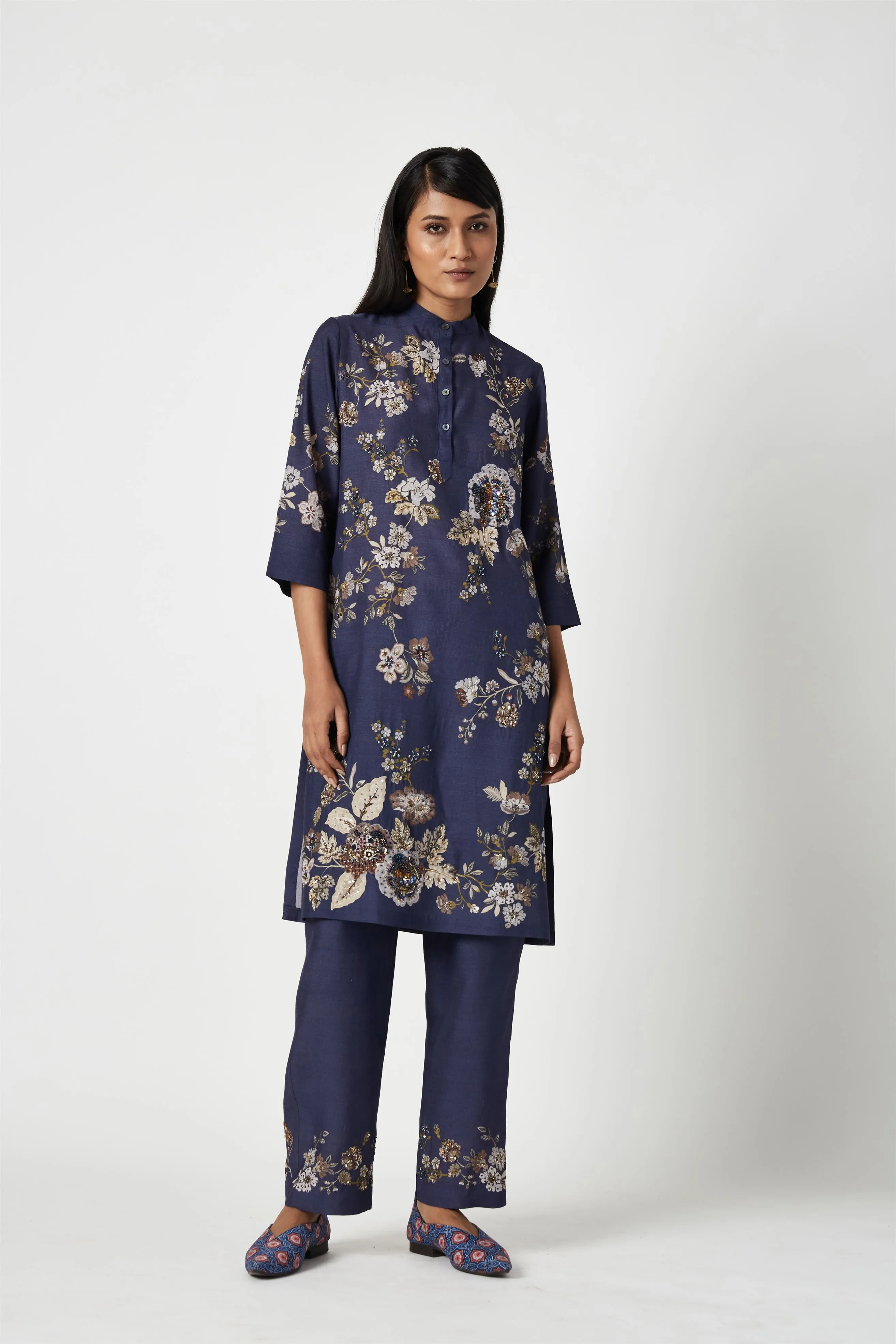 Summer Kurta Set Pure Silk Embroidered-Fashion Edit Java 3-9JV-125-Payal Pratap